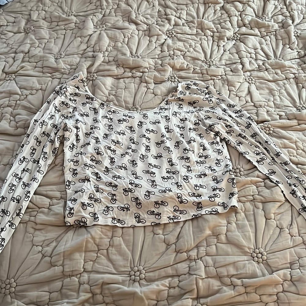 cute cropped bicycle scoop neck tee